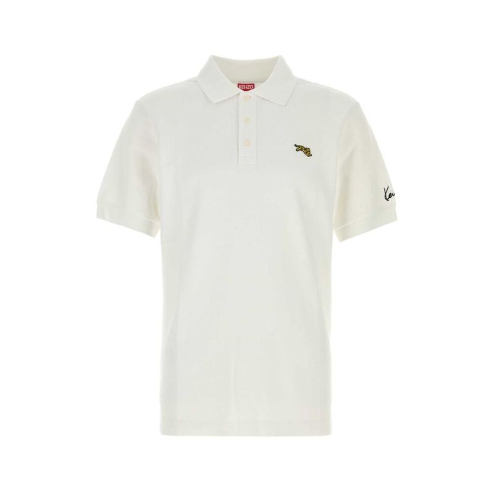 Kenzo Men White Piquet Polo Shirt